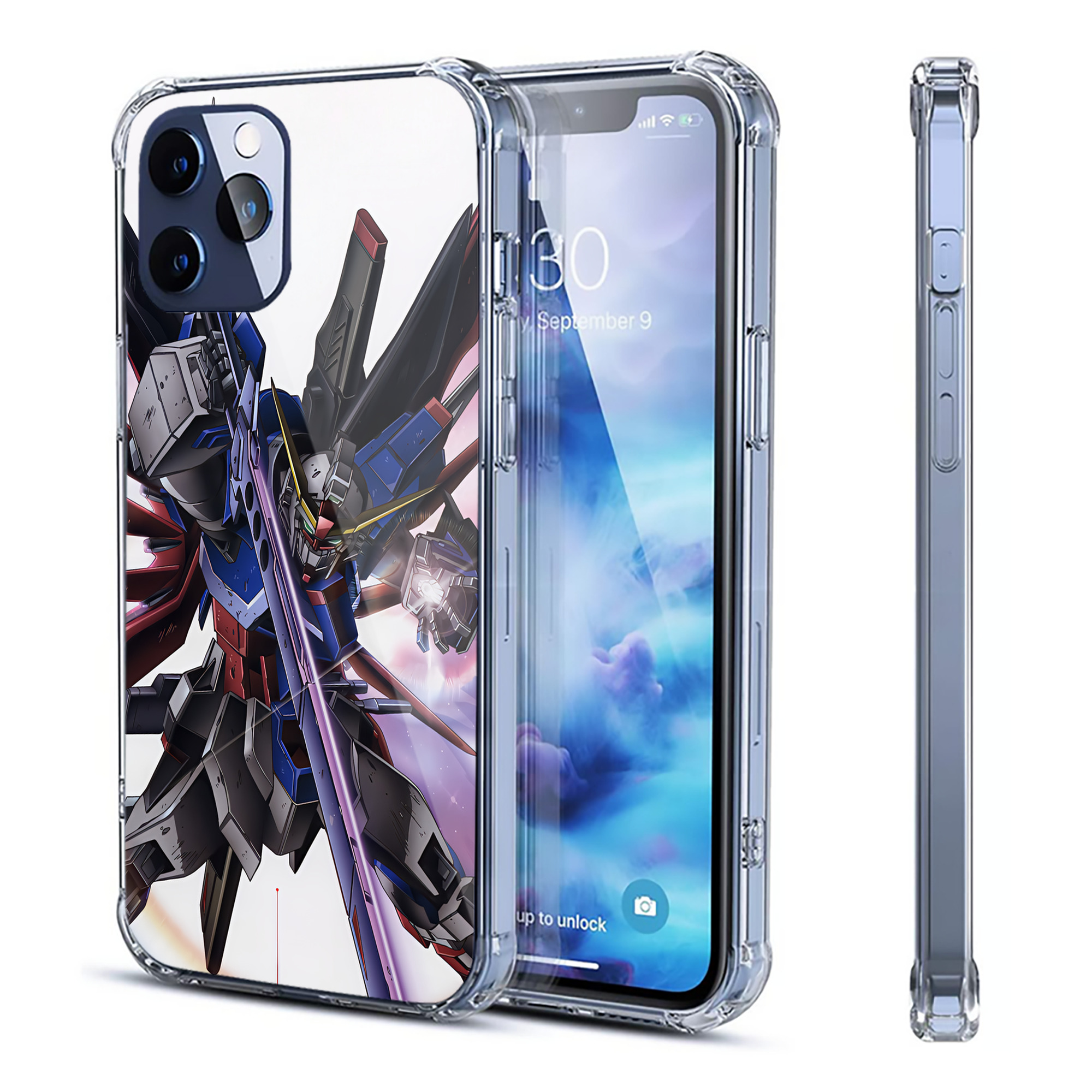 （画像用） 機動戦士ガンダム Mobile Suit Gundam 【iPhone 12シリーズ対応】透明スマホケース（クリアソフトケース）